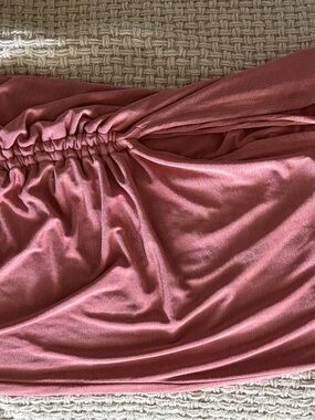 JLUXLABEL Rose Pink Ruched Waist Maxi Skirt